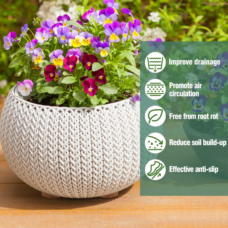 Biubee 60Pcs Invisible Pot Feet with Non-Slip Surface- Sturdy Cork Plant Riser Pot Feet for Outdoor Planter Drainage  Solid Corkwood Planter Pot Lifter for Outdoor Plants Garden Pots  2"" Dia - Image 2